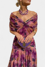 Florales Damen-Maxikleid Alondra mit V-Ausschnitt – Ansicht 5