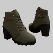 Katni – Schnürstiefeletten für Damen mit Metallschnalle und dicker Sohle