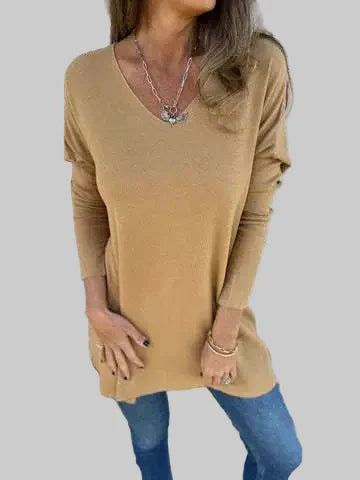 Jynae – Bequemes Oversize-Top für Damen mit V-Ausschnitt – Ansicht 2