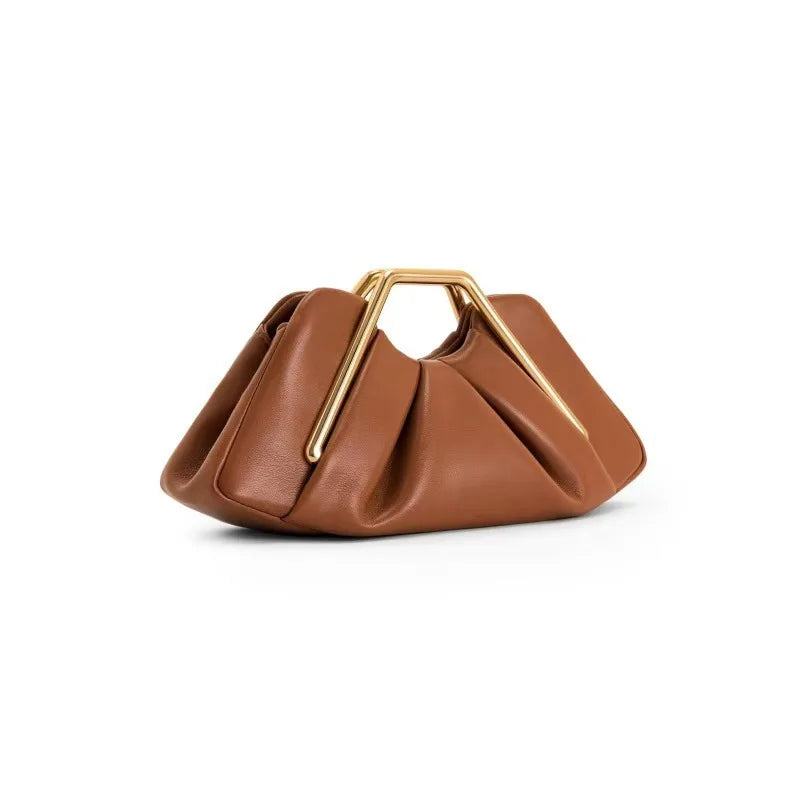 Martha – Clutch-Tasche mit goldenem sechseckigem Griff – Ansicht 4