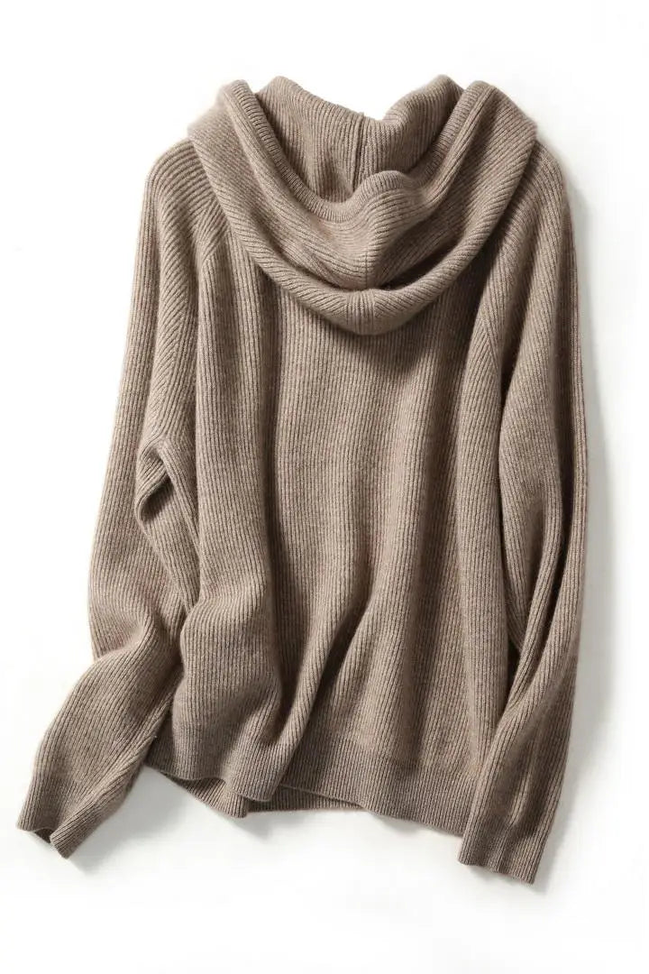 Penny – Damen-Kaschmirstrickoberteil mit Kapuze – Ansicht 8