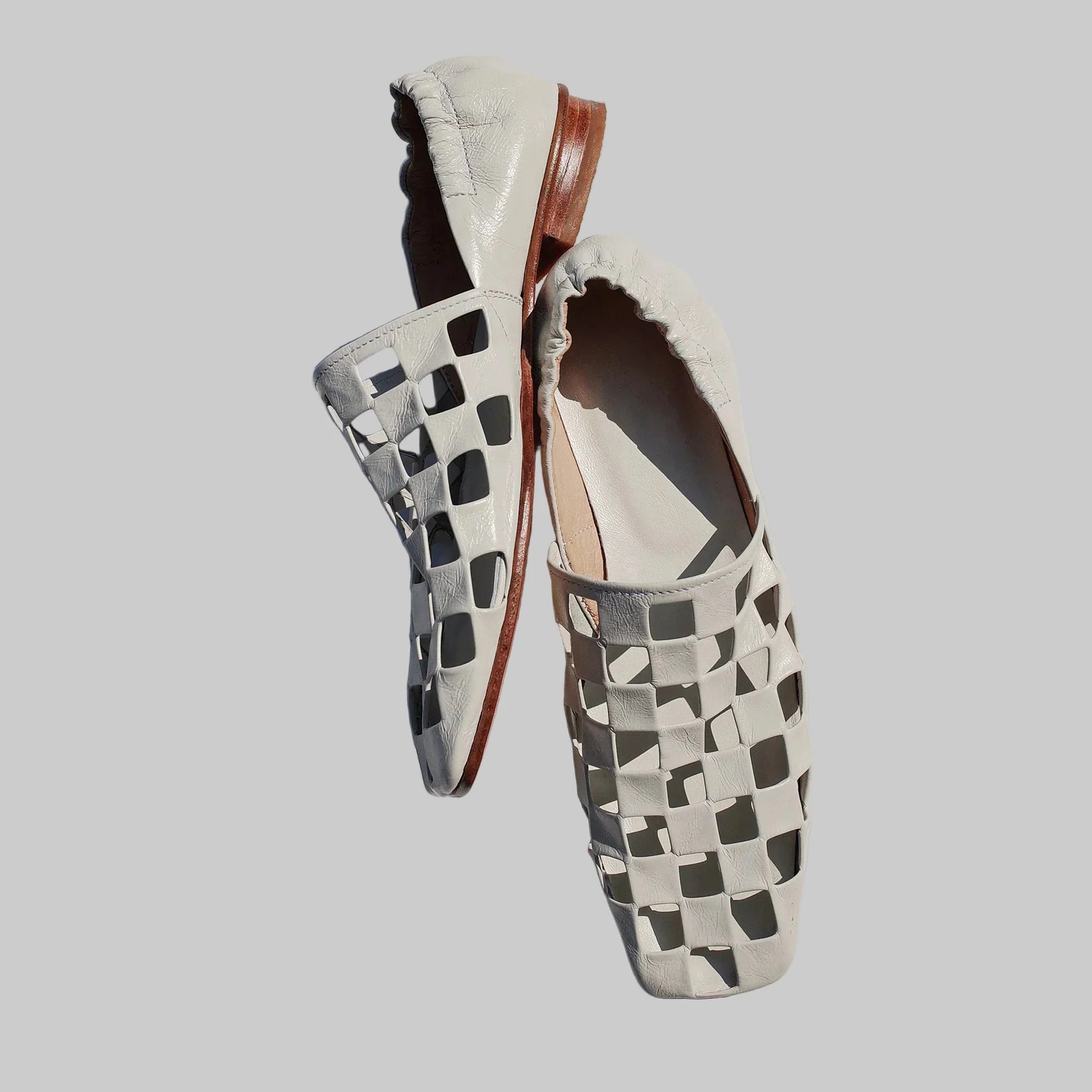 Angela – Karierte Leder-Loafer für Damen mit quadratischer Zehenform – Ansicht 4