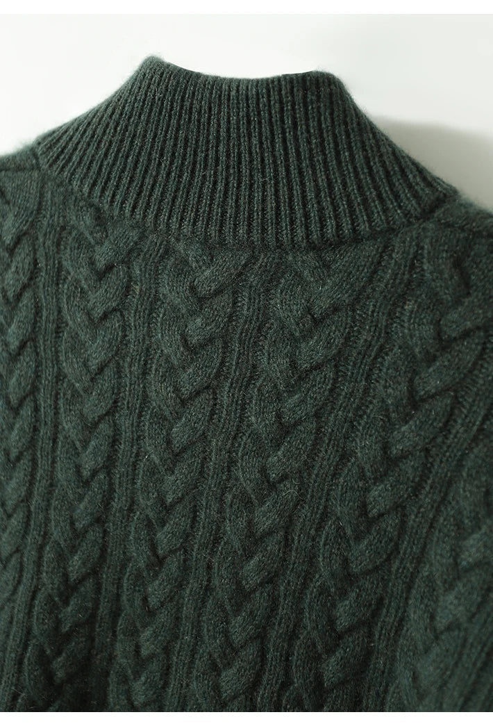Liza – Kaschmirpullover für Damen mit Zopfmuster und Knöpfen – Ansicht 21