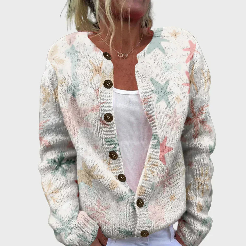Elegante gemusterte Strickweste für Damen