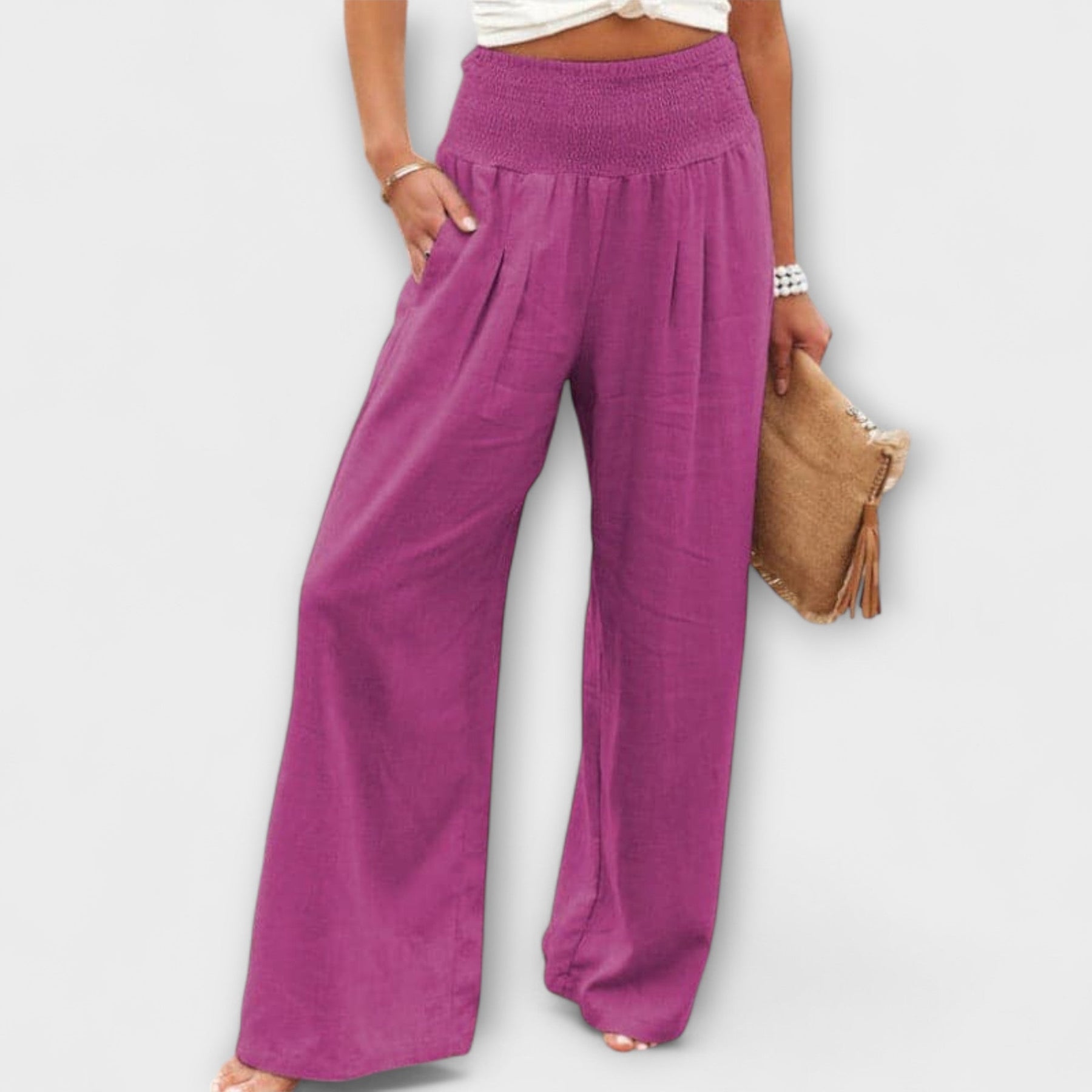 Weite lässige Leinenhose Thearya für Damen – Ansicht 13