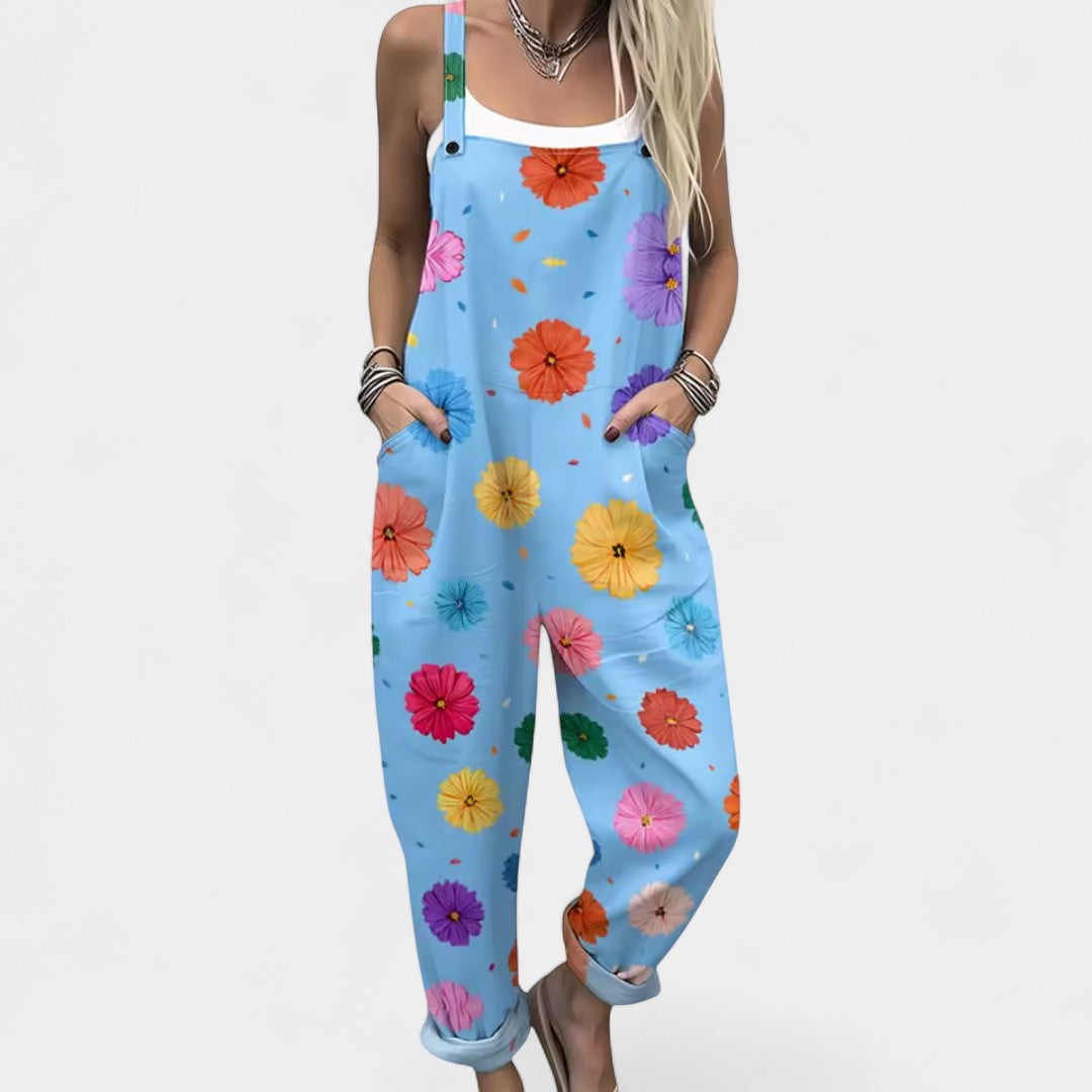 Luftiger Damen-Jumpsuit Dionysoula mit Blumenmuster – Ansicht 7