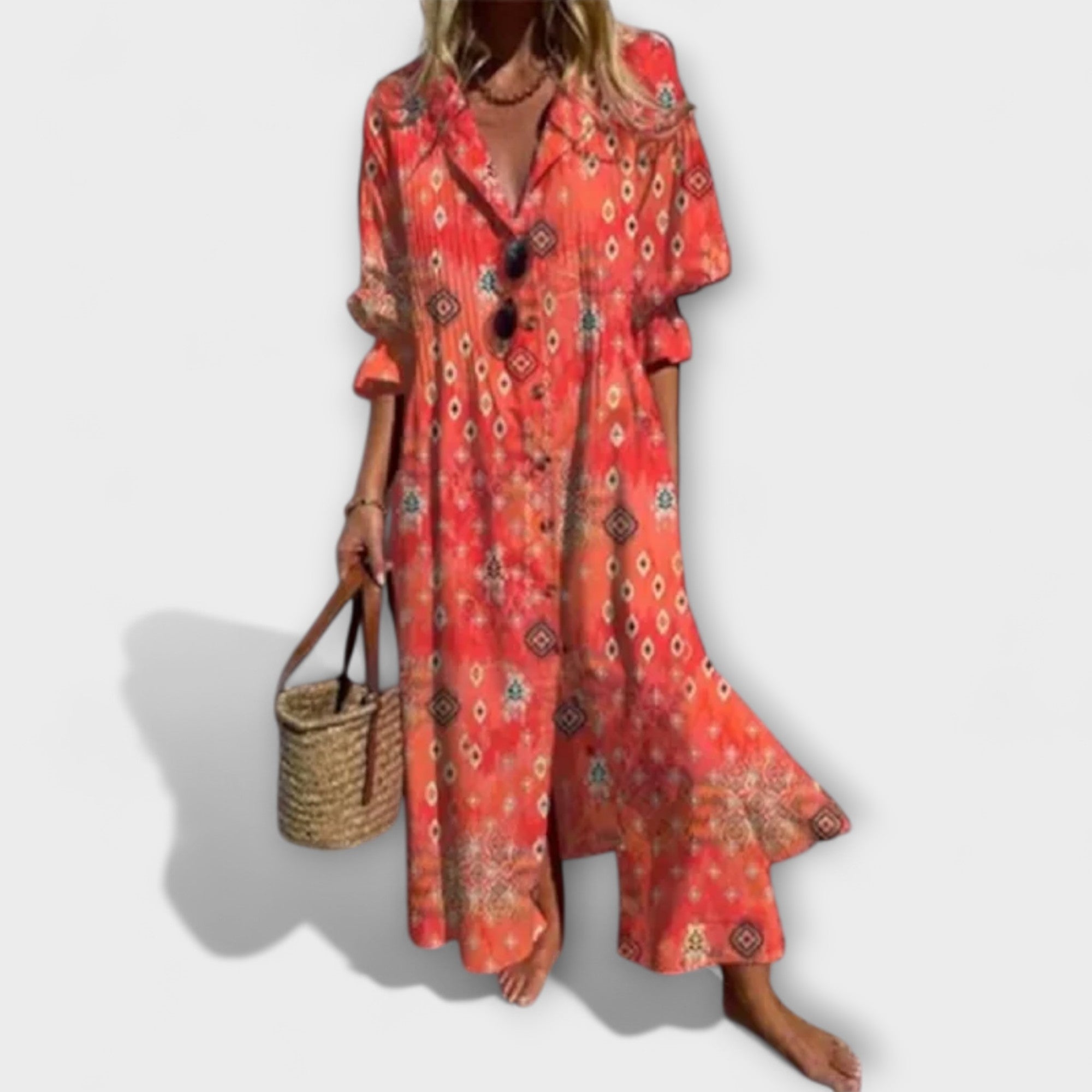 Lila – Attraktives Maxikleid, das den Bauch bedeckt