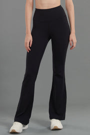 Damen-Schlagleggings mit hohem Bund und langem Bein