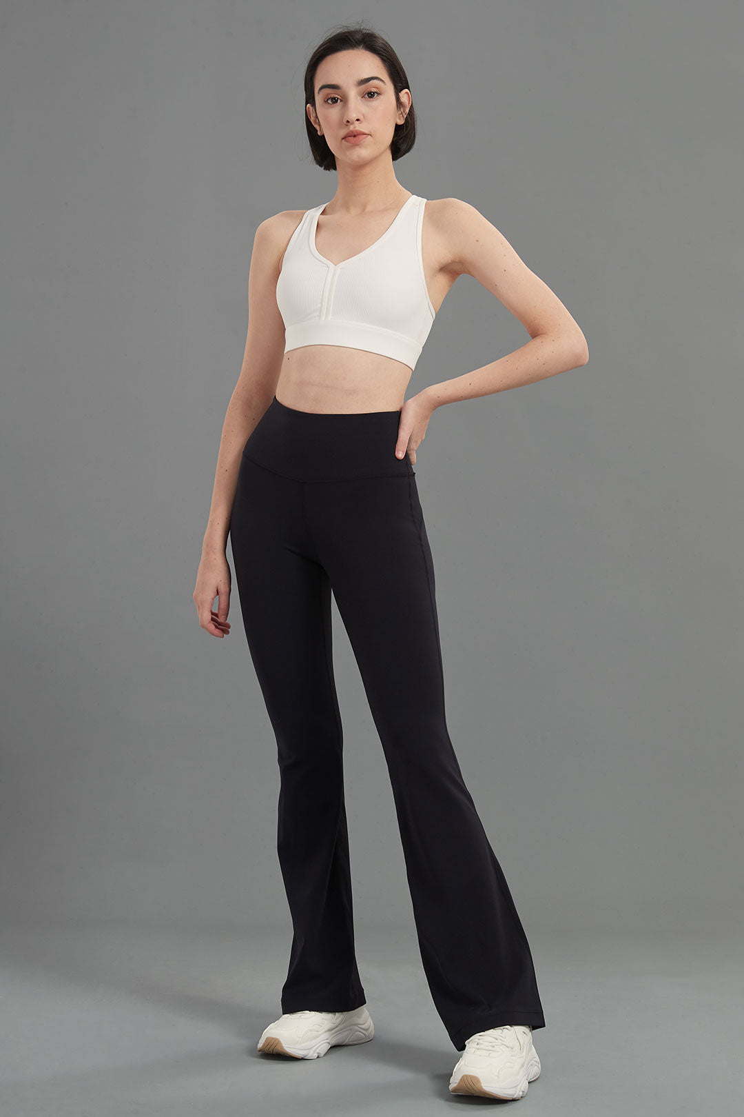 Damen-Schlagleggings mit hohem Bund und langem Bein – Ansicht 2