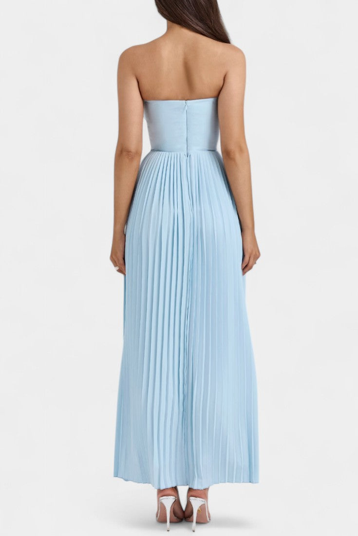 Seraphina – Plissiertes trägerloses Damenkleid mit Bustier – Ansicht 3