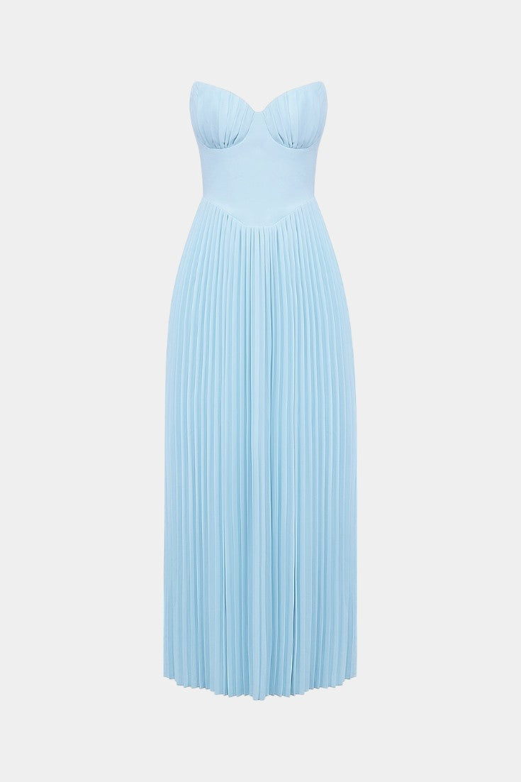 Seraphina – Plissiertes trägerloses Damenkleid mit Bustier – Ansicht 5