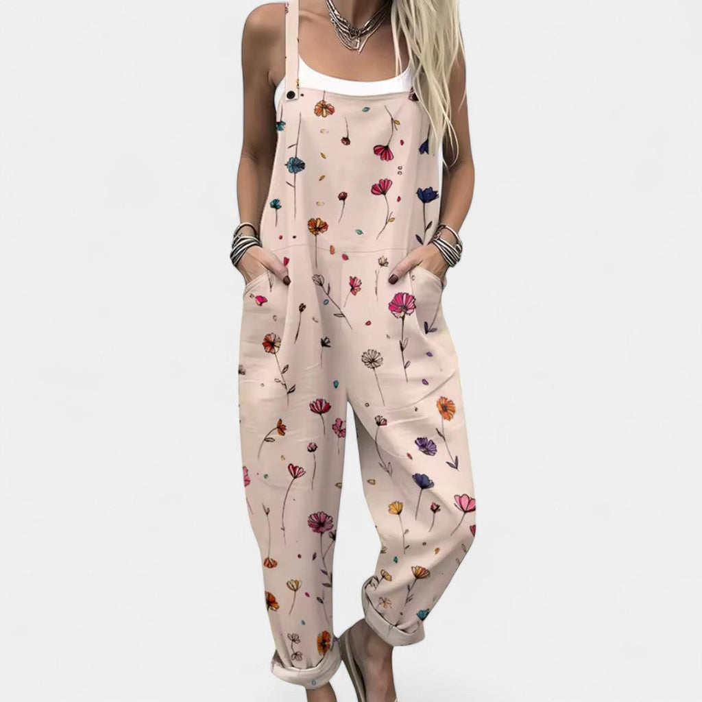 Dionysoula – Luftiger Jumpsuit mit farbenfrohem Blumenmuster