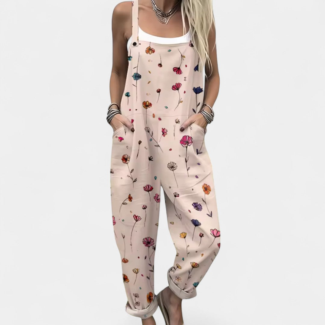 Luftiger Damen-Jumpsuit Dionysoula mit Blumenmuster – Ansicht 8