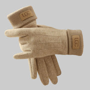 Elena – Touchscreen-Handschuhe für Damen aus Kaschmirmischung in Beige
