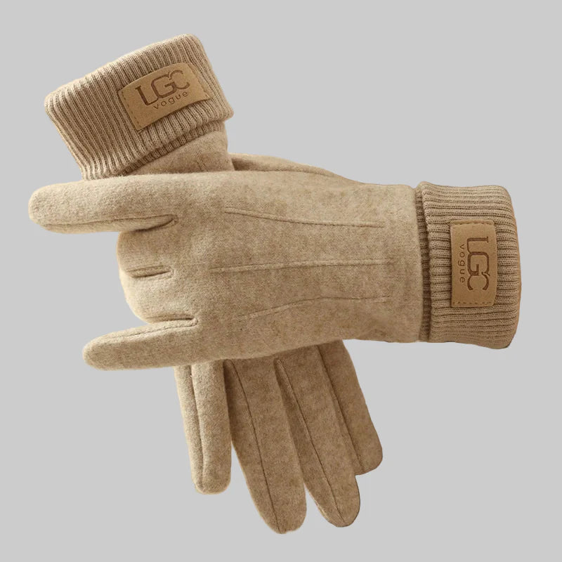 Elena – Touchscreen-Handschuhe für Damen aus Kaschmirmischung in Beige