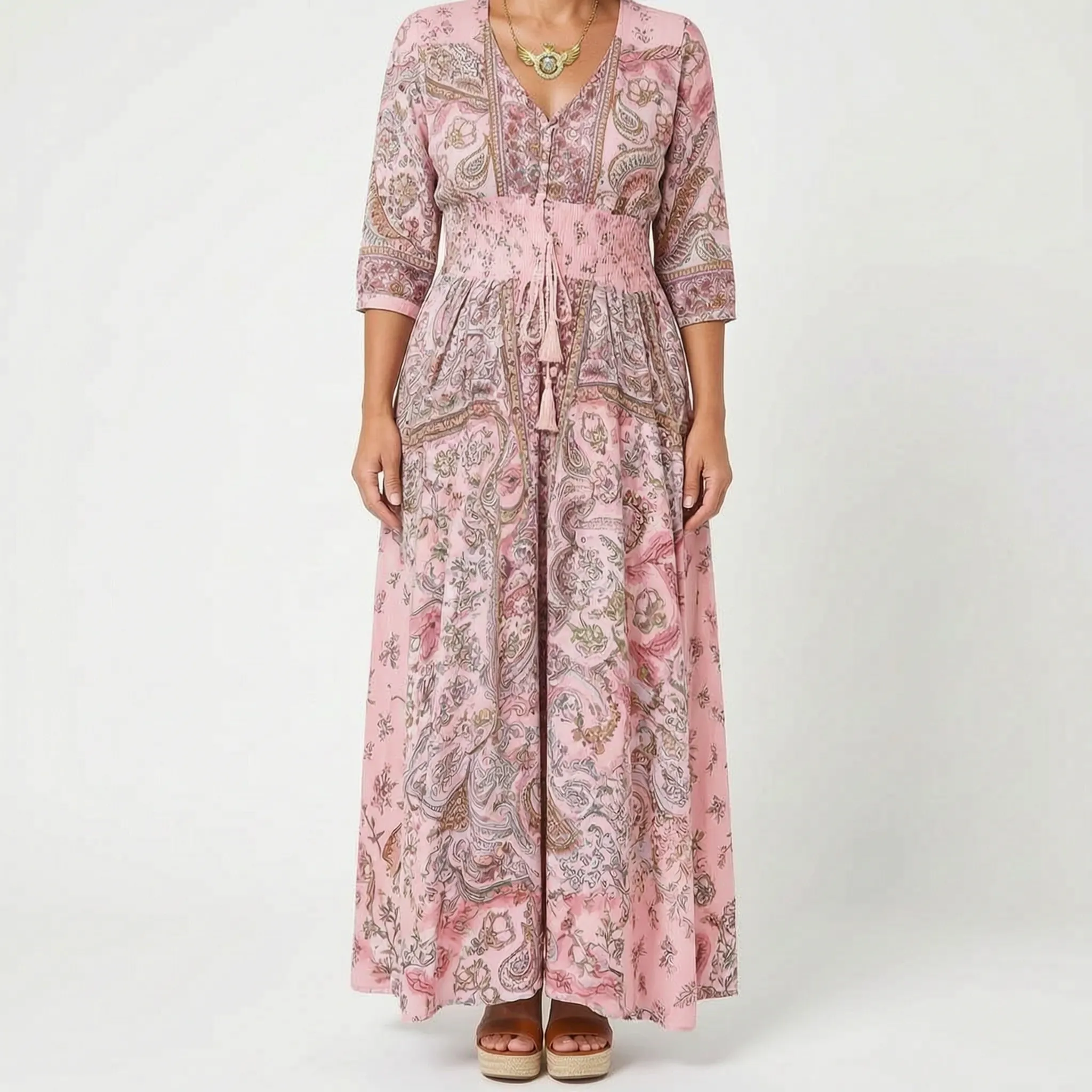 Shelia - Langes Sommerkleid Mit Floralem Muster