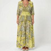 Shelia - Langes Sommerkleid Mit Floralem Muster