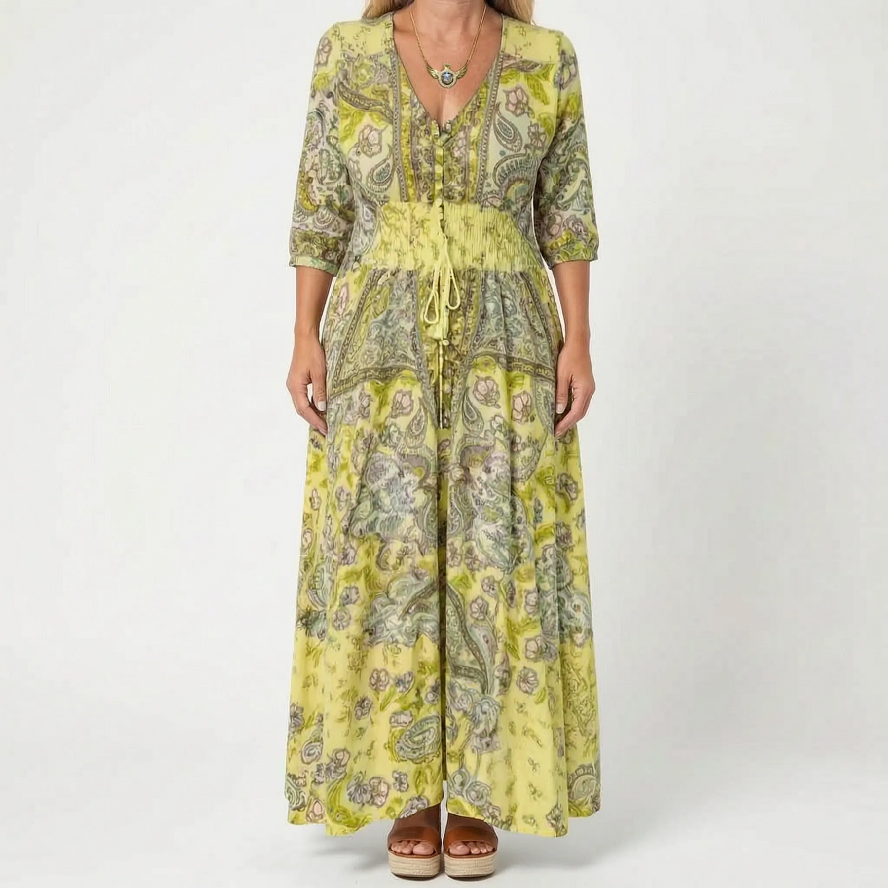 Shelia - Langes Sommerkleid Mit Floralem Muster