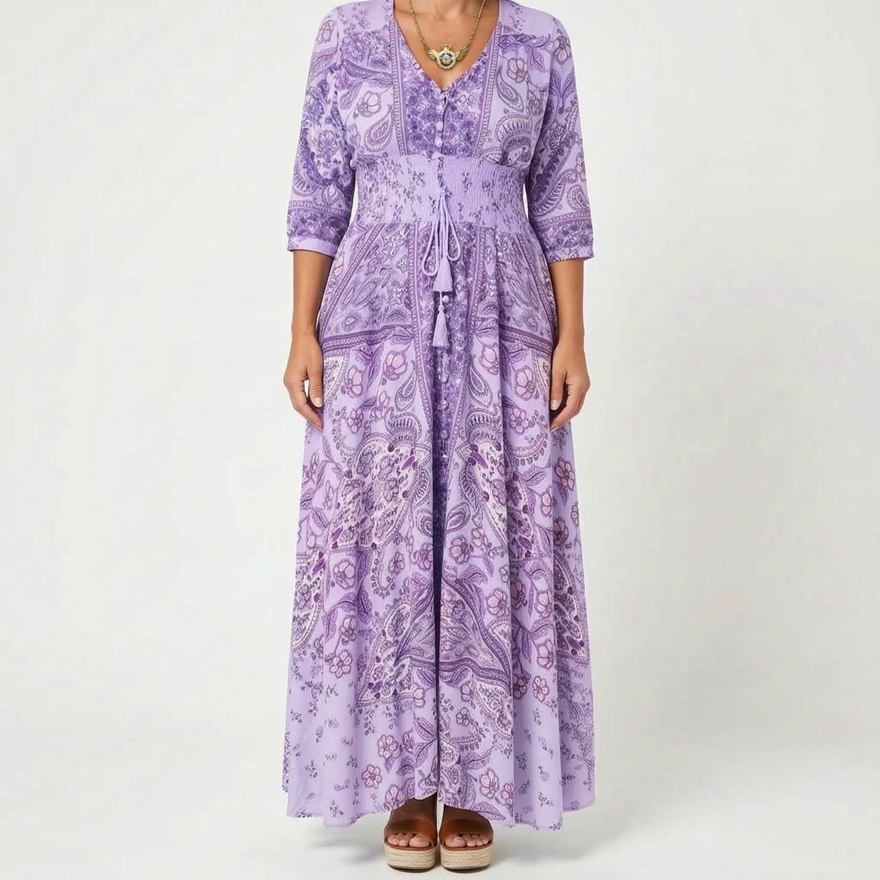 Shelia - Langes Sommerkleid Mit Floralem Muster