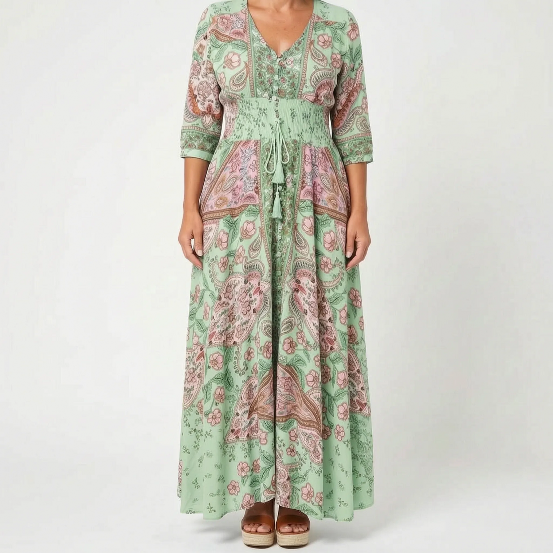 Shelia - Langes Sommerkleid Mit Floralem Muster