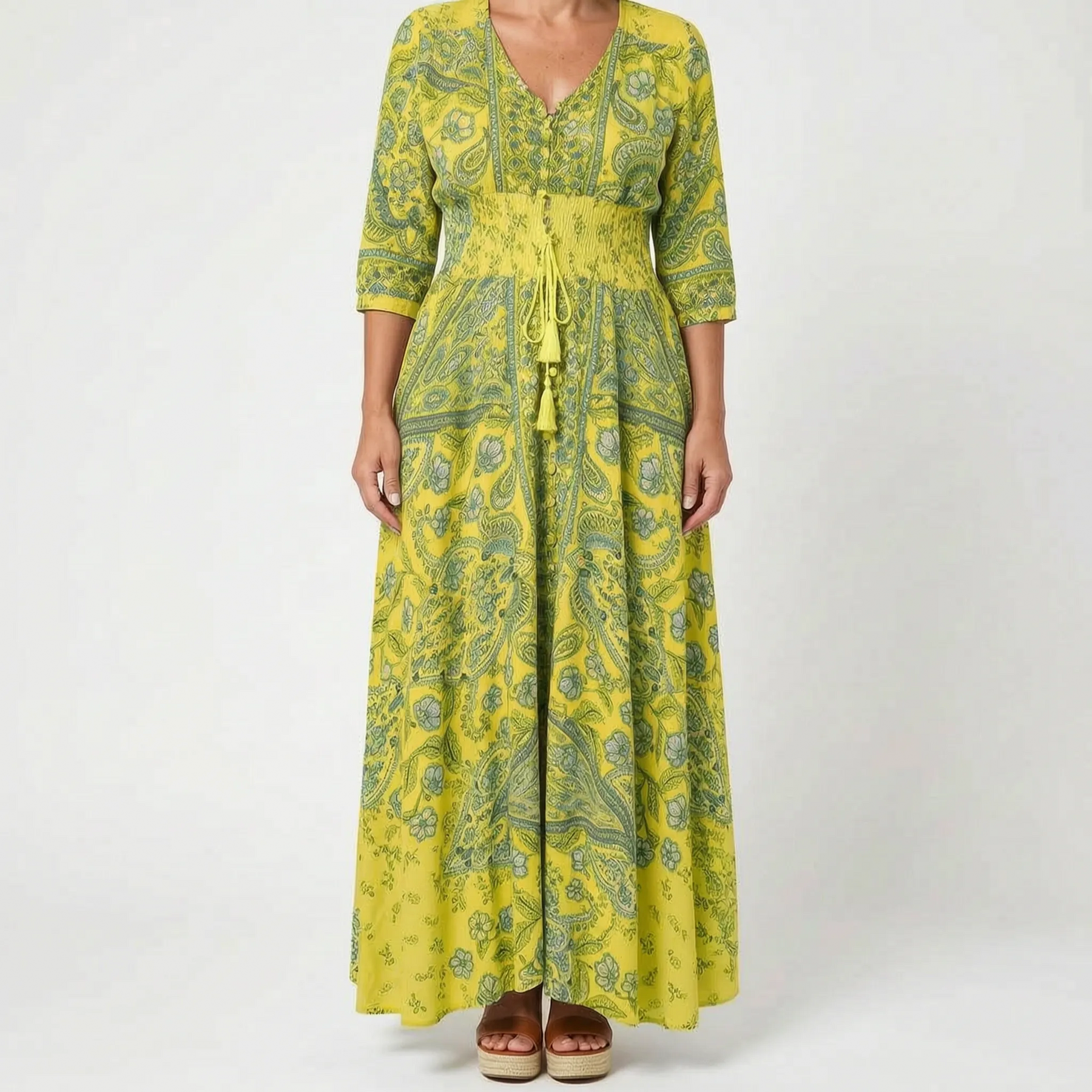 Shelia - Langes Sommerkleid Mit Floralem Muster