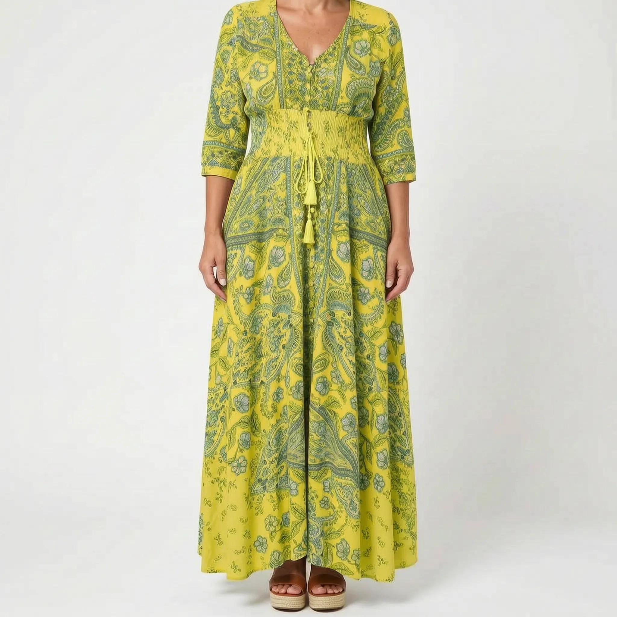 Shelia - Langes Sommerkleid Mit Floralem Muster