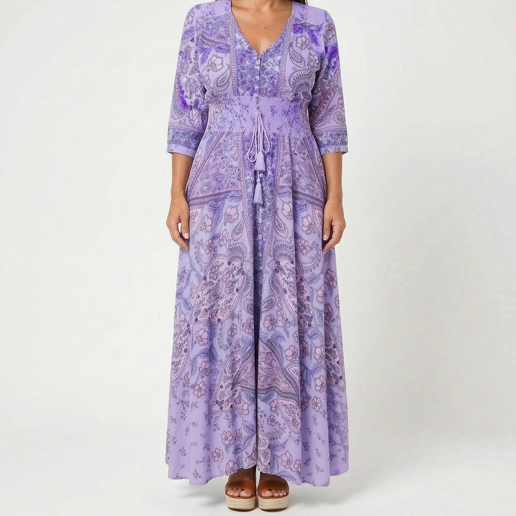 Shelia - Langes Sommerkleid Mit Floralem Muster