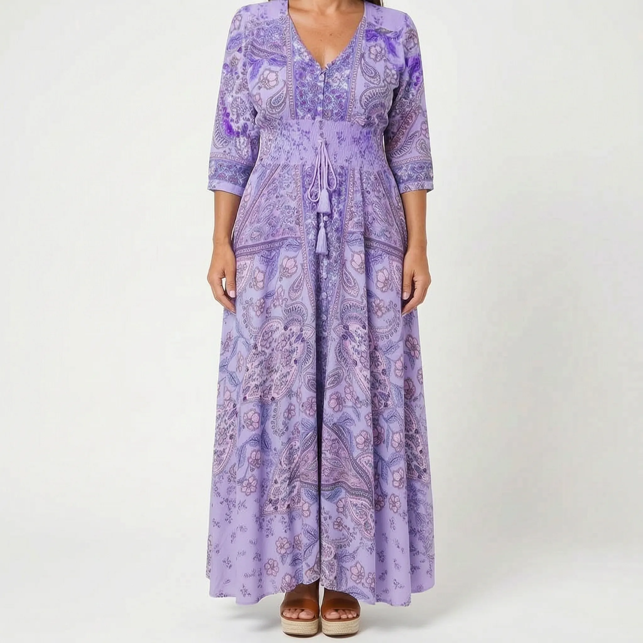 Shelia - Langes Sommerkleid Mit Floralem Muster