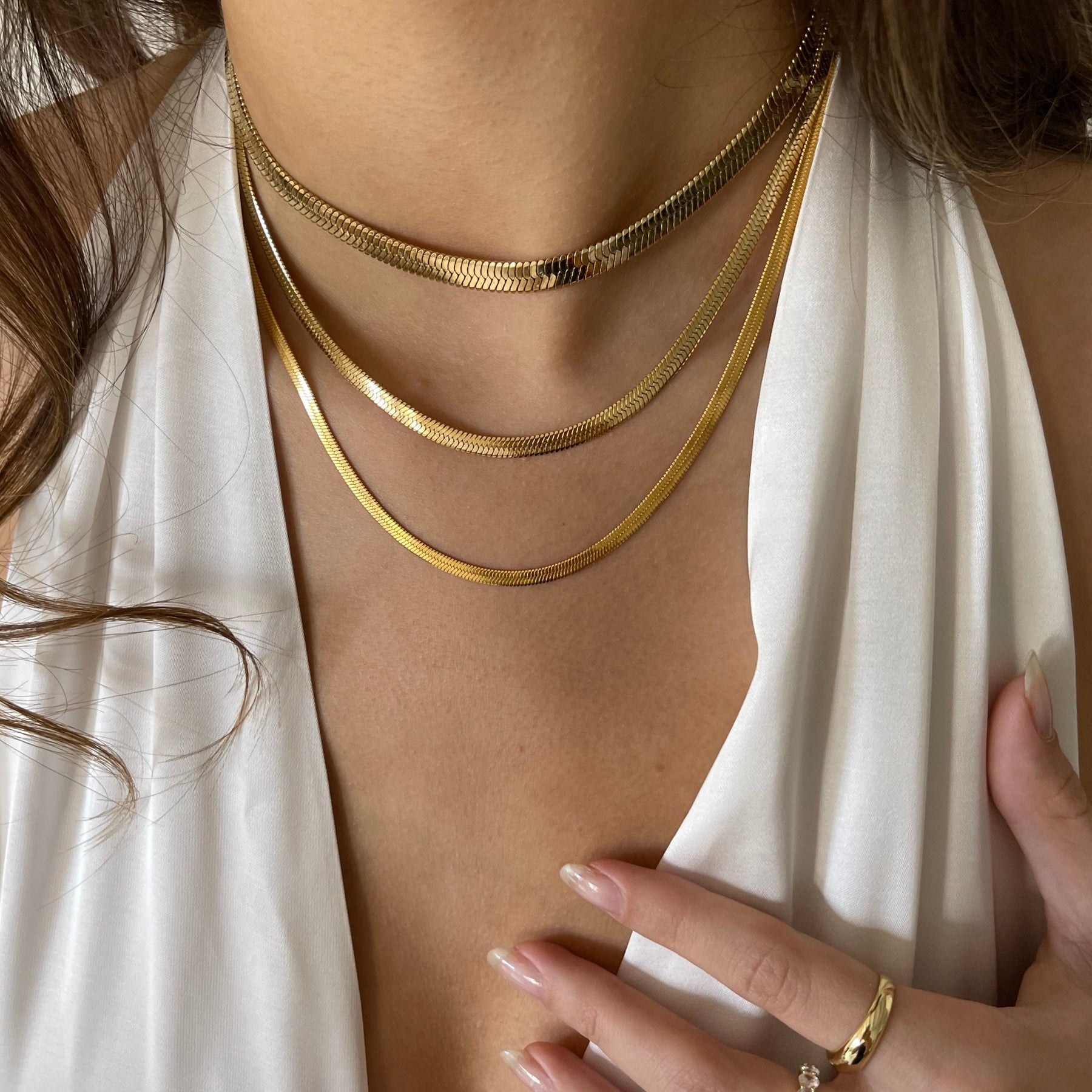 Glänzende Schlangenkette für Damen – Ansicht 6