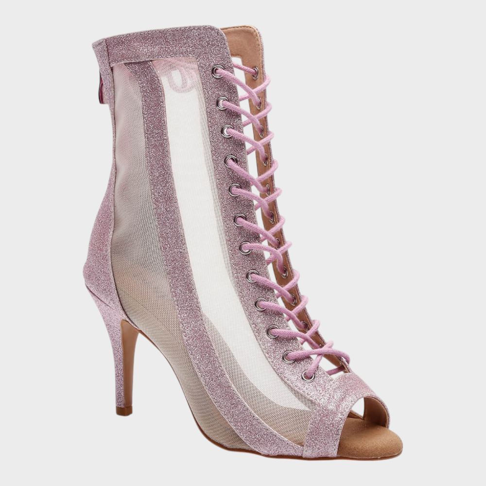 Agnes | Offene Schuhe mit Schnürsenkeln und Mesh