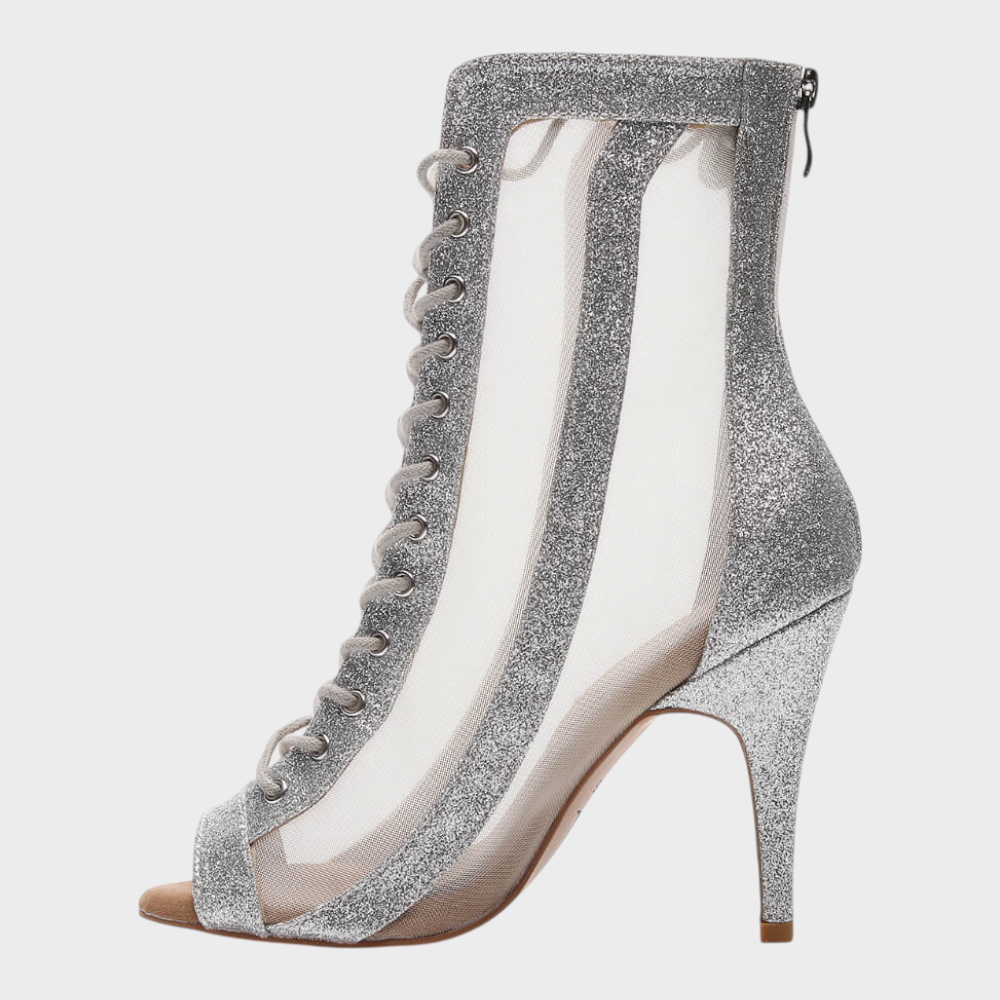 Agnes | Offene Schuhe mit Schnürsenkeln und Mesh