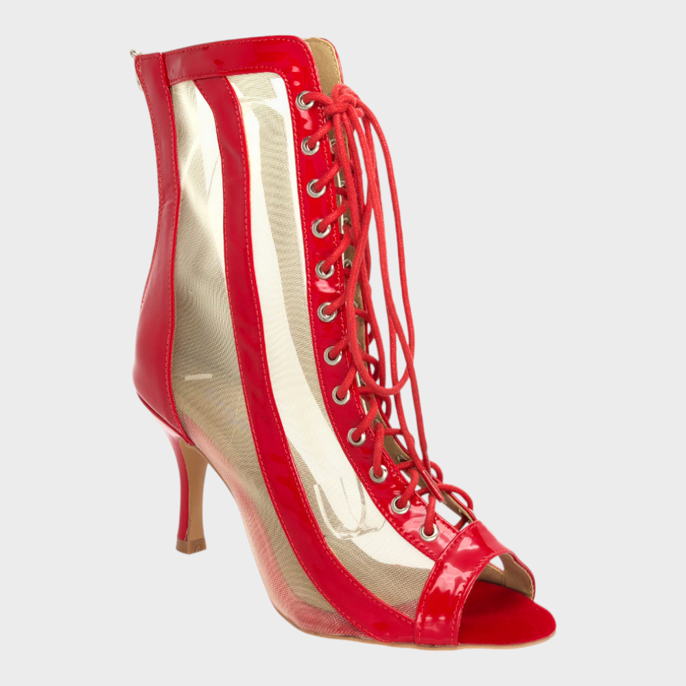 Agnes | Offene Schuhe mit Schnürsenkeln und Mesh