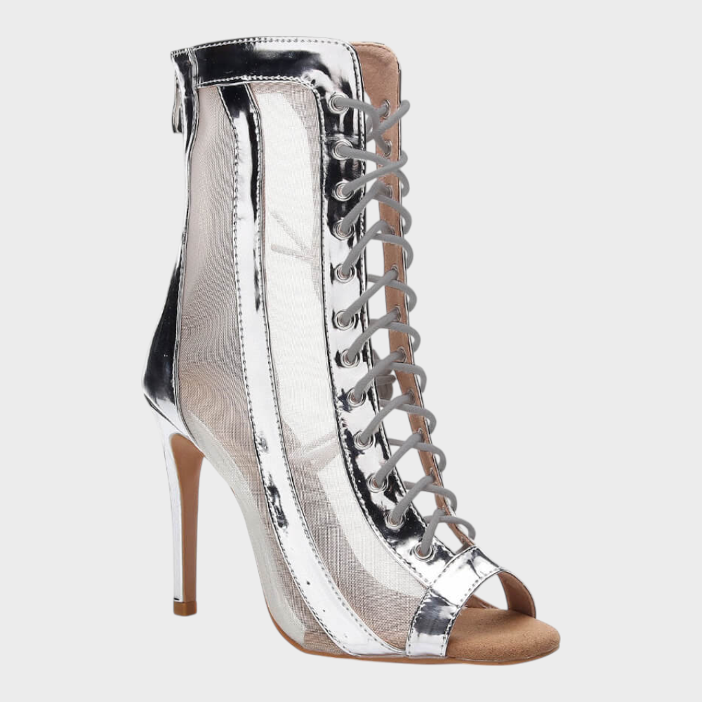 Agnes | Offene Schuhe mit Schnürsenkeln und Mesh