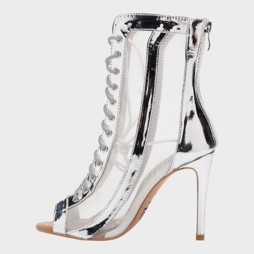 Agnes | Offene Schuhe mit Schnürsenkeln und Mesh