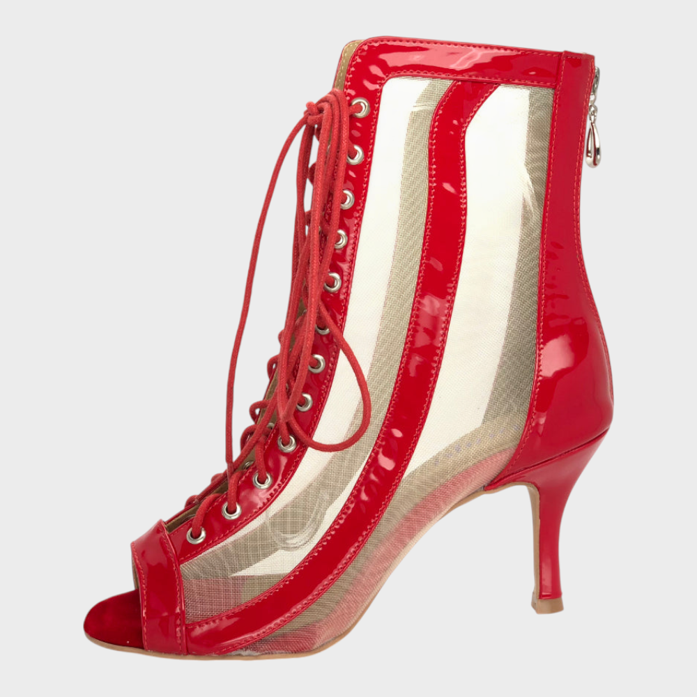 Agnes | Offene Schuhe mit Schnürsenkeln und Mesh