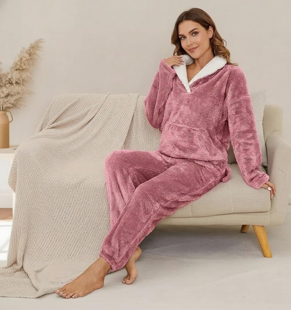 Venedig – Zweiteiliges Fleece-Winterpyjama-Set für Damen – Ansicht 4