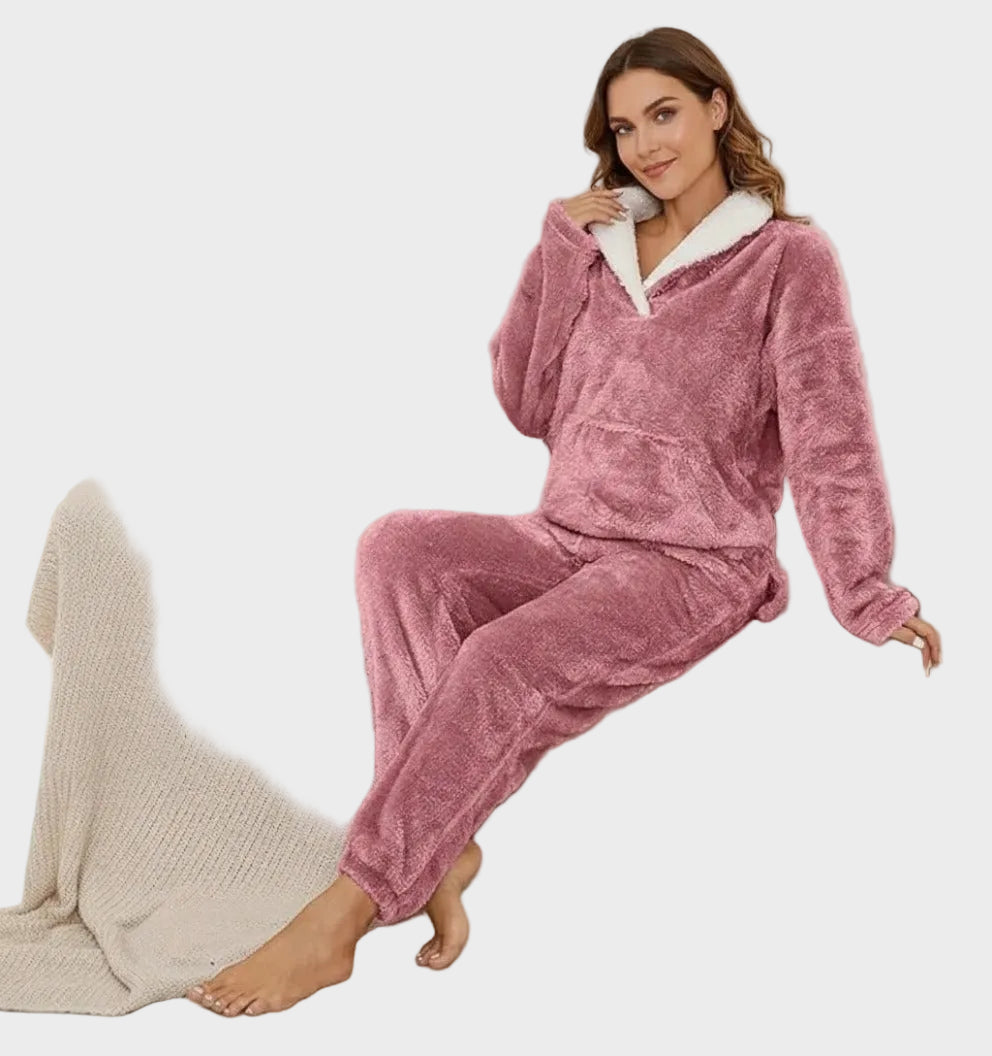 Venedig – Zweiteiliges Fleece-Winterpyjama-Set für Damen – Ansicht 4