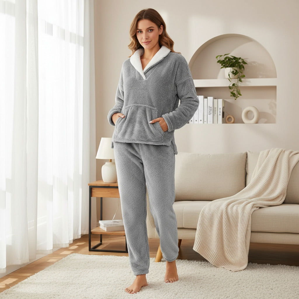 Venedig – Zweiteiliges Fleece-Winterpyjama-Set für Damen