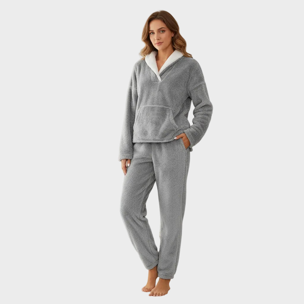 Venedig – Zweiteiliges Fleece-Winterpyjama-Set für Damen – Ansicht 3