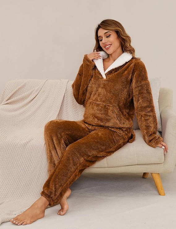 Venedig – Zweiteiliges Fleece-Winterpyjama-Set für Damen – Ansicht 7
