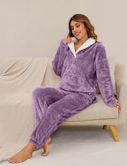 Venedig – Zweiteiliges Fleece-Winterpyjama-Set für Damen – Ansicht 8