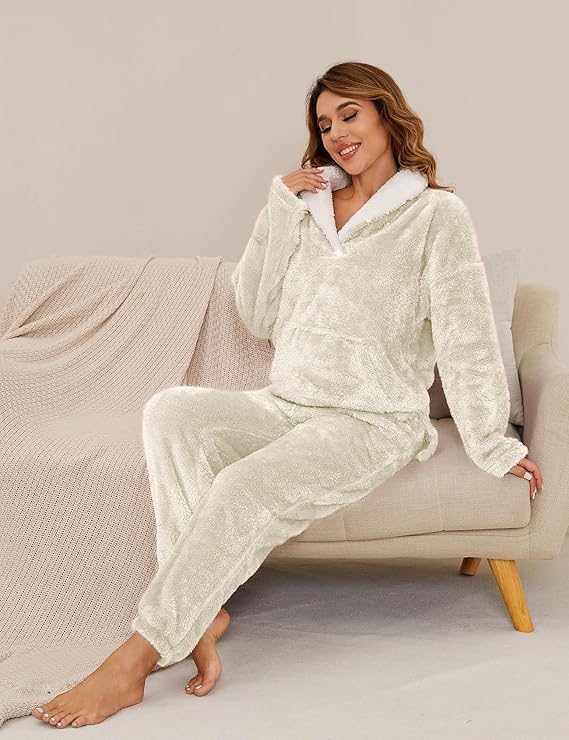 Venedig – Zweiteiliges Fleece-Winterpyjama-Set für Damen – Ansicht 6