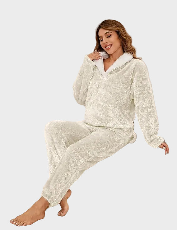 Venedig – Zweiteiliges Fleece-Winterpyjama-Set für Damen – Ansicht 6