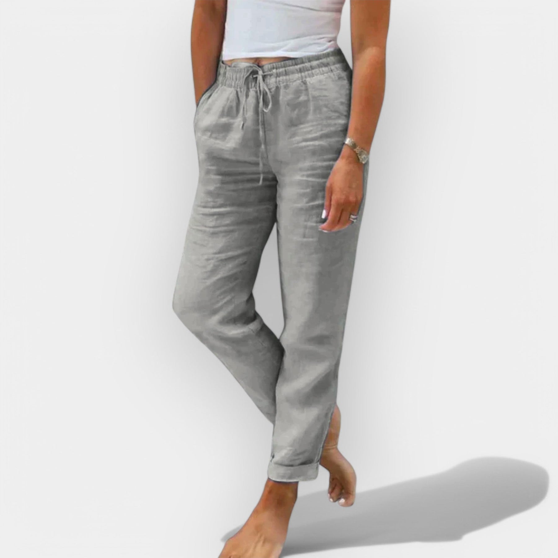 Sommerliche Leinenhose für Damen – Ansicht 4
