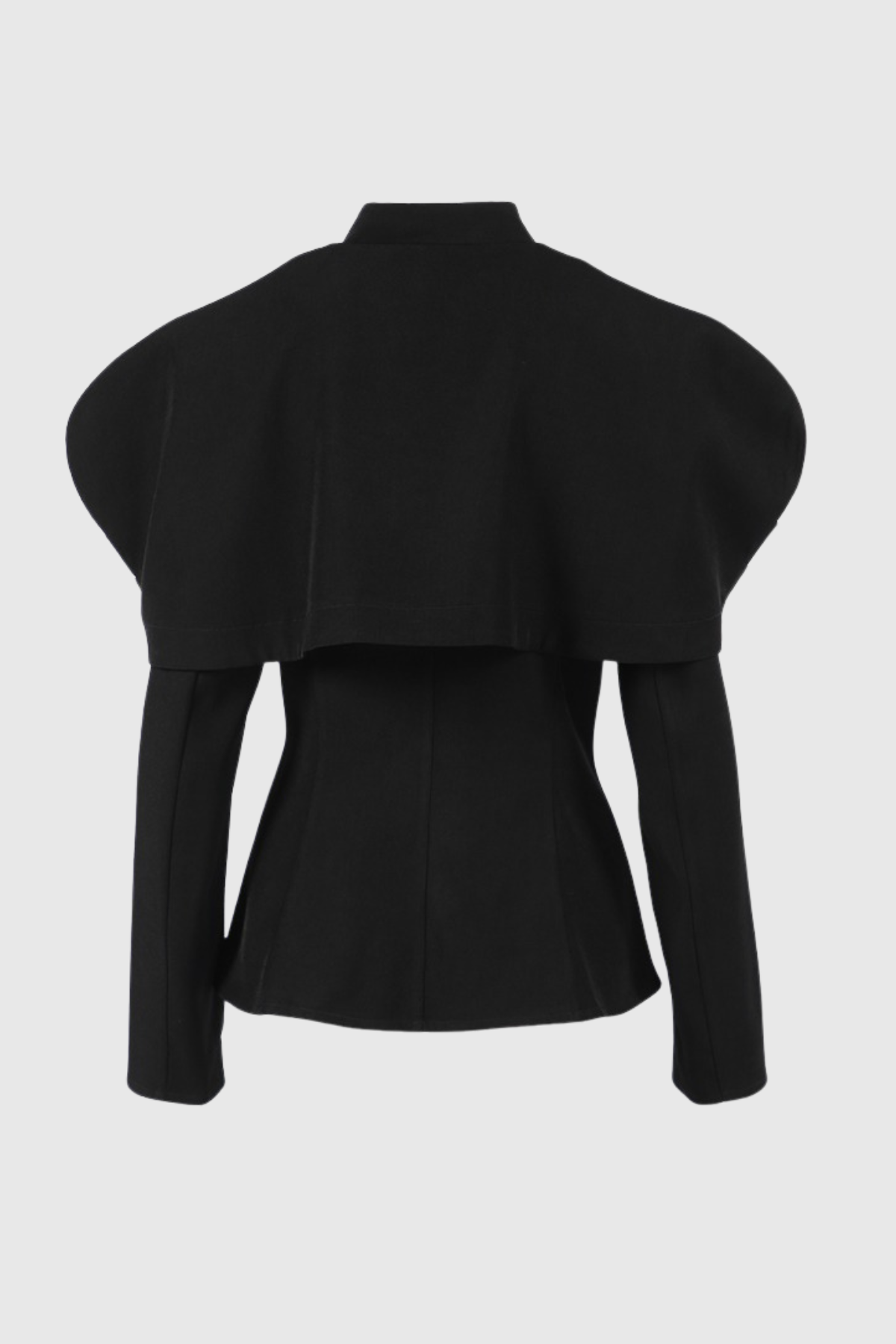 Suza – Schwarze Damenjacke mit Raffungen und Schalkragen – Ansicht 7