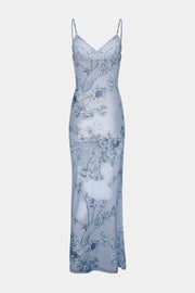 Iris – Florales Spitzenkleid für Damen in Blau – Ansicht 4