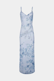 Iris – Florales Spitzenkleid für Damen in Blau – Ansicht 6