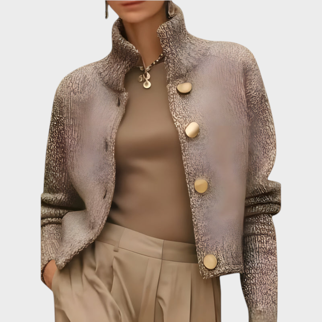 Missy – Elegante Damenjacke mit Struktur und großen Knöpfen