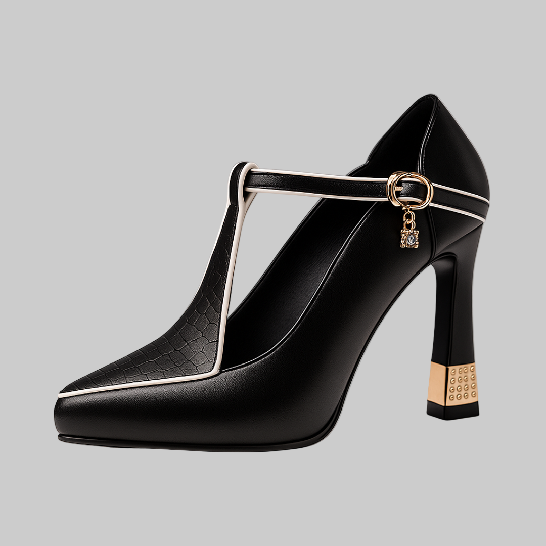 Zoey – Orthopädische Absätze für Damen mit T-Strap