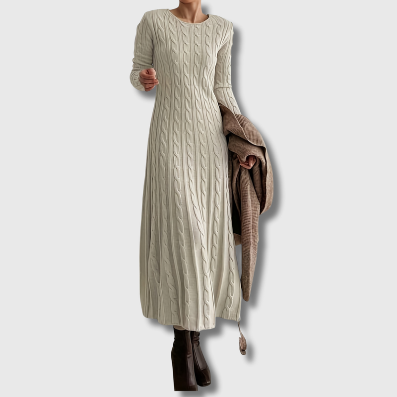 Evelyn | Bequemer Maxi-Jumpsuit aus Zopfstrick